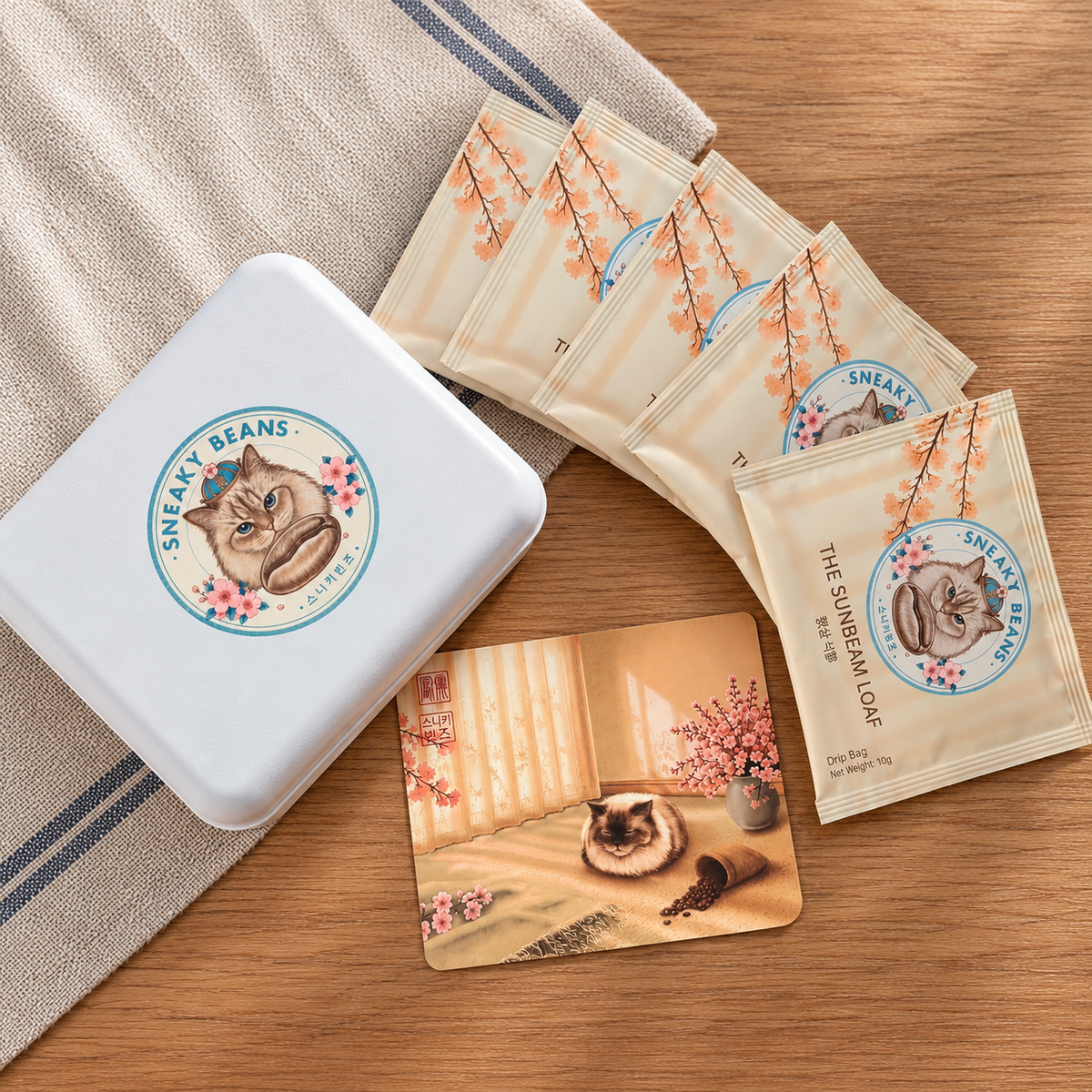 The Sunbeam Loaf cat illustration by Sneaky Beans Singapore